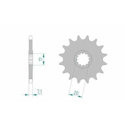 Pignon AFAM acier standard 94119 - 420 15 DENTS - AM6