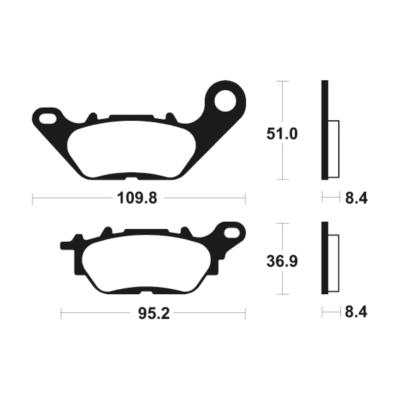 Plaquettes de frein  BENDIX/TECNIUM route organique - MA358