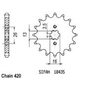 Pignon Dt 50 Mx 1981-1985 - 420 - 14 Dents - Similaire JTF562