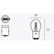 Ampoule TECNIUM B35 12V 35/35W BA20D