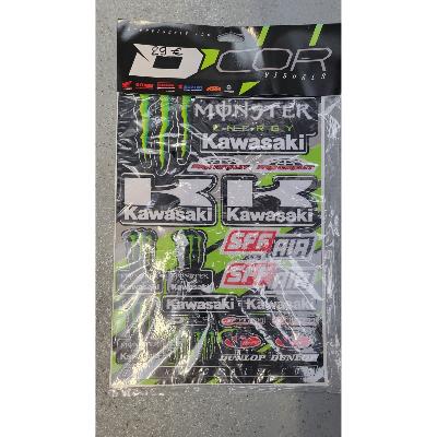 Planche de stickers Team MONSTER KAWASAKI