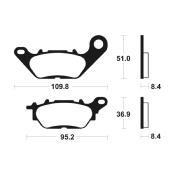 Plaquettes de frein  BENDIX/TECNIUM route organique - MA358
