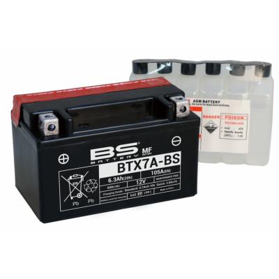 Batterie BS BATTERY sans entretien SANS  pack acide - BTX7A-BS