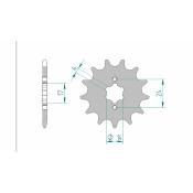 Pignon AFAM acier standard 49102 - 420 DERBI 14 DENTS