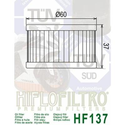Filtre à huile HIFLOFILTRO  HF137 - Suzuki 16510-37440 / Suzuki 16510-37450