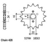 Pignon Dt 125 Lc1 1984-1987 - Tzr 80 Rr 96 - 428 - 15 Dents - Similaire JTF263 