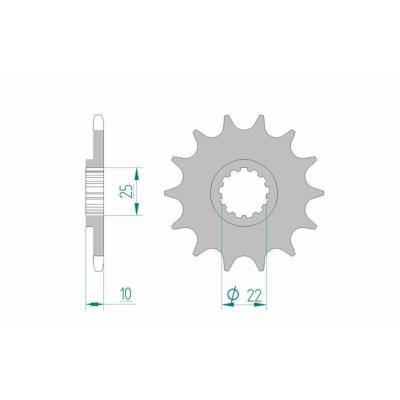 Pignon AFAM acier standard 21510 - 520 MT03 XT660